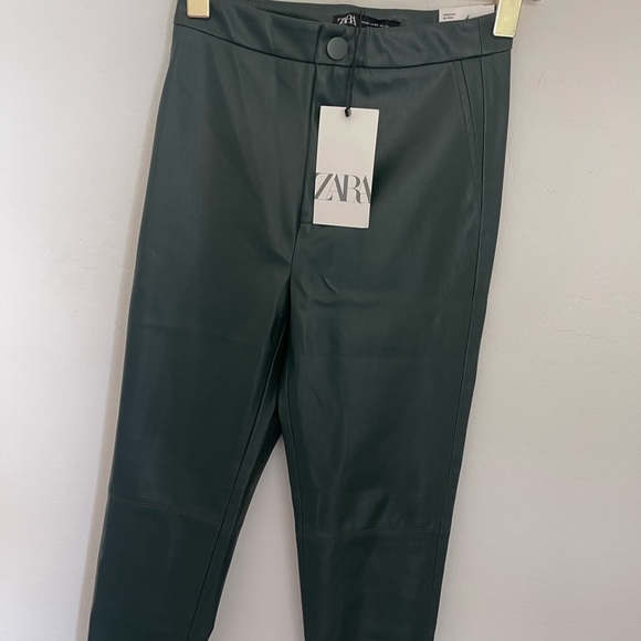 ZARA High Waist Faux Leather Pants Size XS NWT - Picture 6 of 7